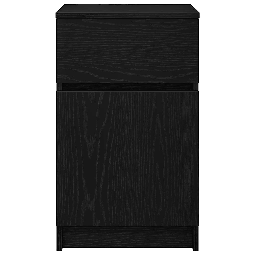 Comodini 2pz Neri 39x35x65 cm in Legno Multistrato 861322