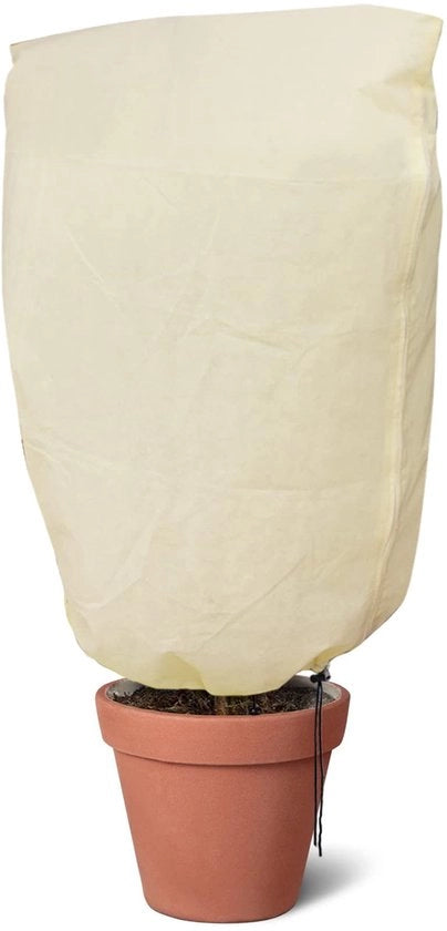 Copertura invernale per piante 180 x 120 cm, copertura invernale per palme e olivi per piante in vaso 80 g/m², sacco per piante resistente al vento e alla neve con chiusura a zip e cordino di trascinamento