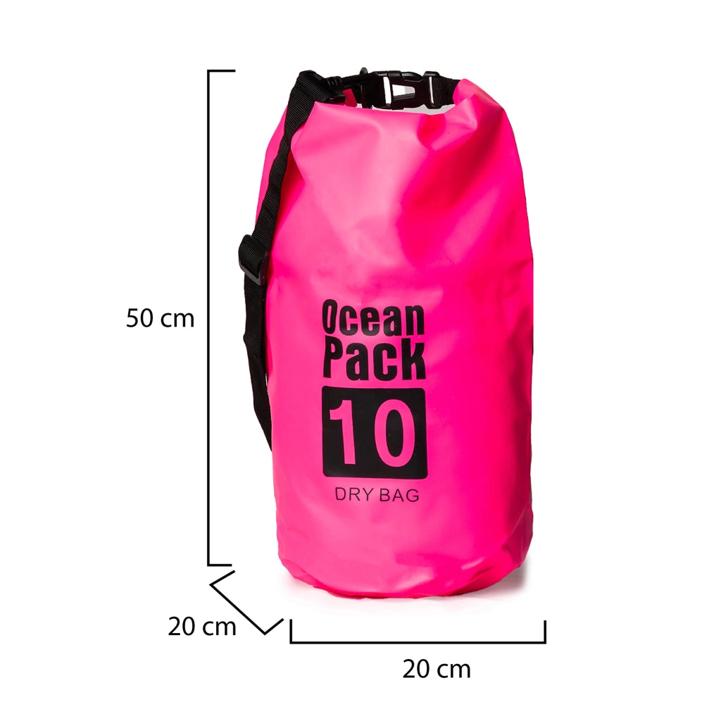 Senine, Borsa Impermeabile Capacità 10 lt, Rosa Fuxia