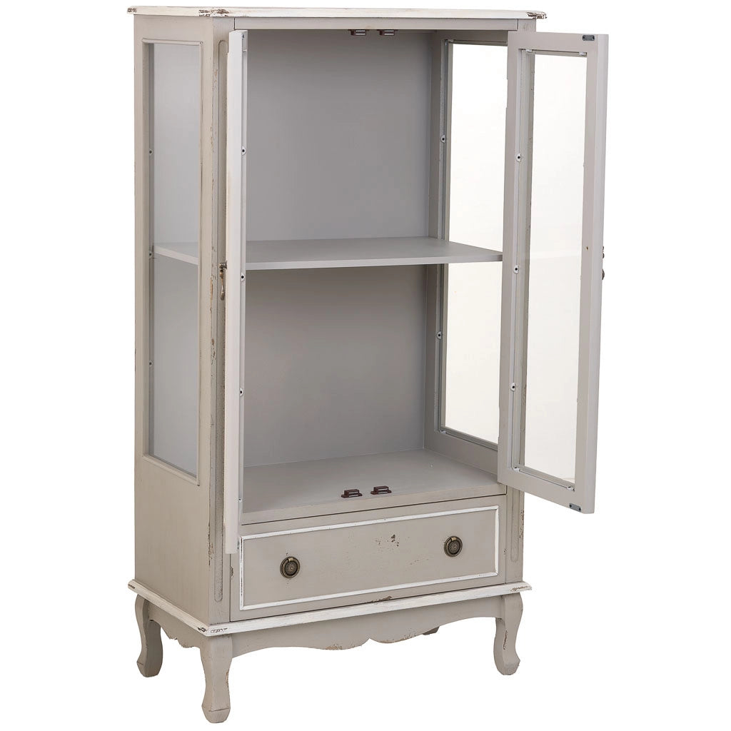 Vetrina in legno con 1 cassetto e 2 ante 80x42x148h cm