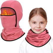 Due cappucci per bambini da 6 a 14 anni, guanti da sci multifunzionali, cappello da bicicletta con collo riscaldante, pet per ragazzi e ragazze, attività all'aperto in inverno