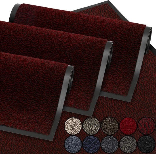 Tappeto di ingresso rosso vino 40x60 cm | tappeto di ingresso impermeabile lavabile resistente all'usura e resistente alla sporcizia | tappeto antiscivolo per tappeto di ingresso per ingresso, corridoio, soggiorno, cucina, camera da letto