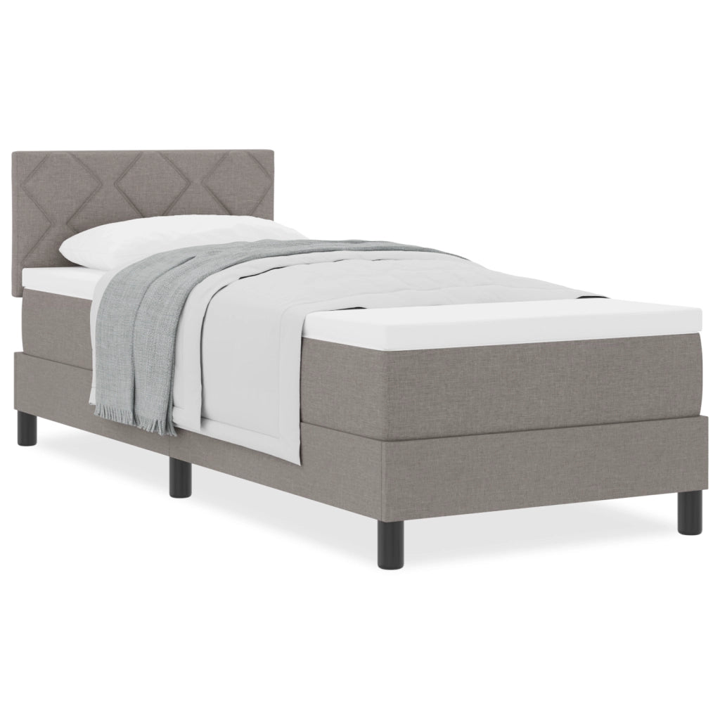 Letto con Box Spring e Materasso Grigio 80x200 cm Tessuto