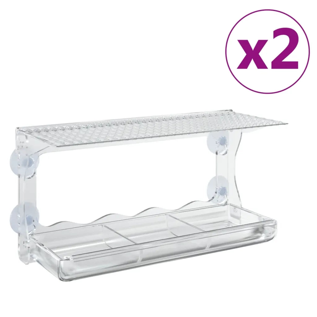 Mangiatoie per Uccelli da Finestra 2 pz in Acrilico 30x12x15 cm CFW5607349