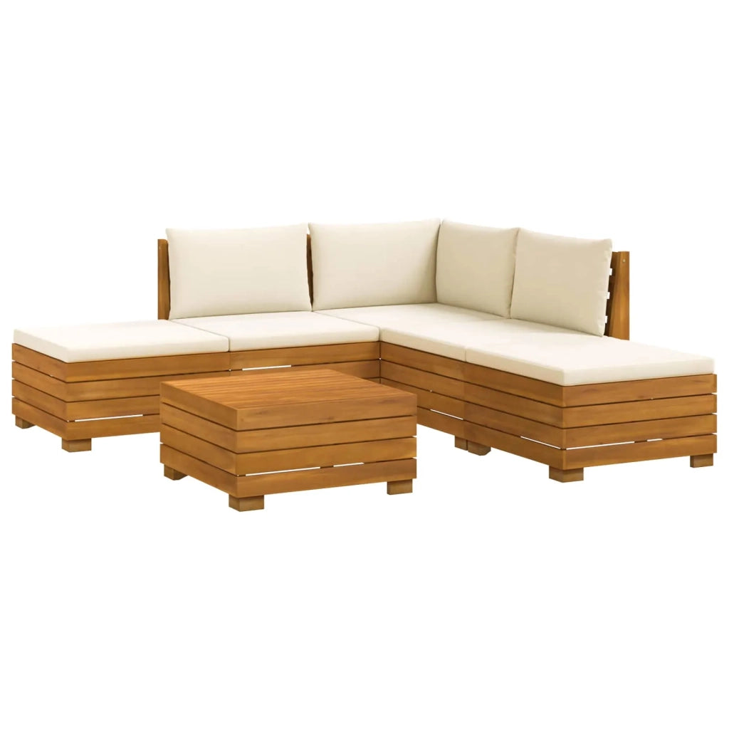 Set di divani da esterno con cuscino 6 Pezzo Marrone 3403079