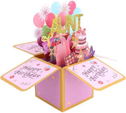 Carta di auguri 3D pop-up opvoluta - Multicolore - Con busta - Ballooni divertenti - Ideale regalo per la nonna - Carta di auguri desiderio
