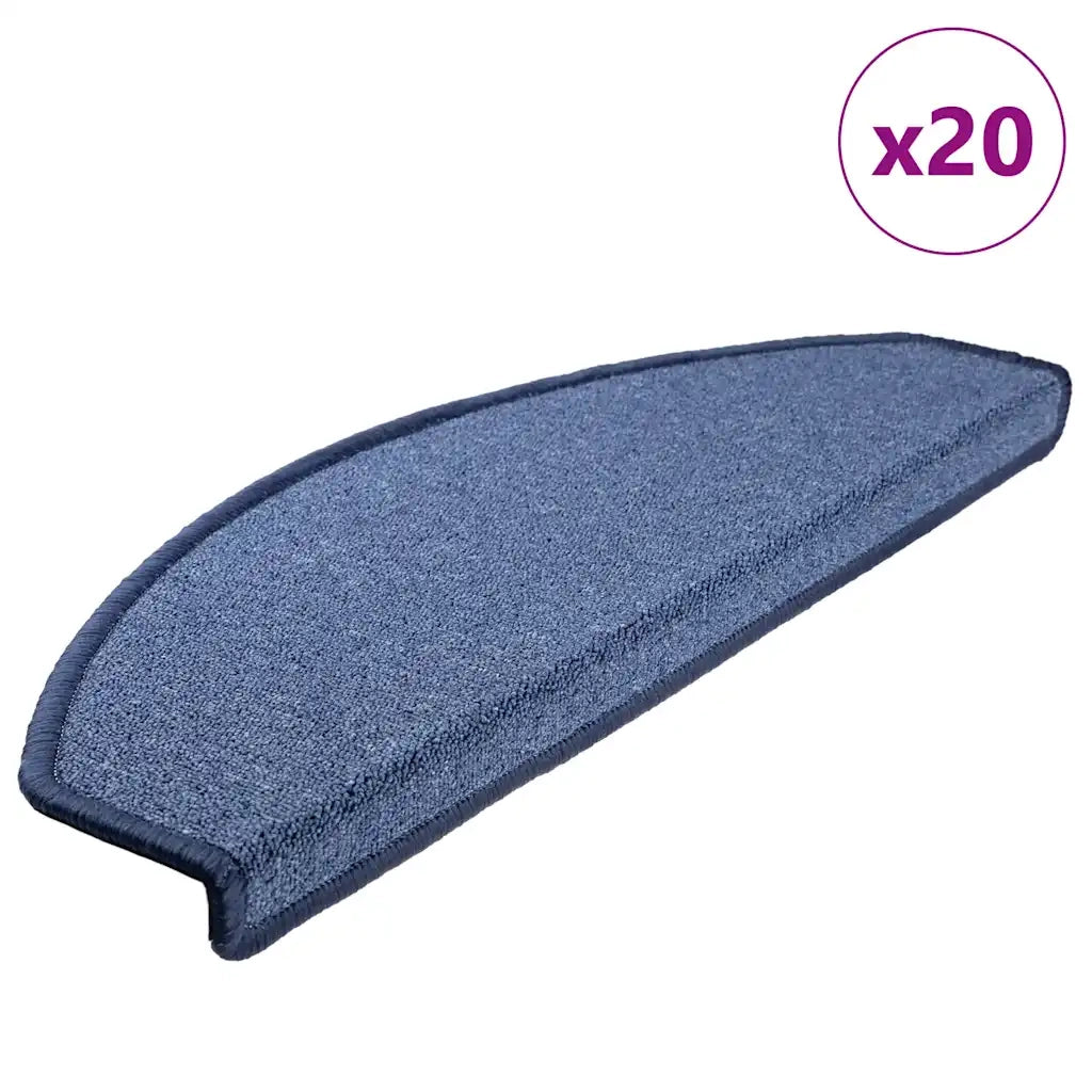 Tappetini per scale 20 pz 65x24x4 cm Blu Semicircolari Grandi