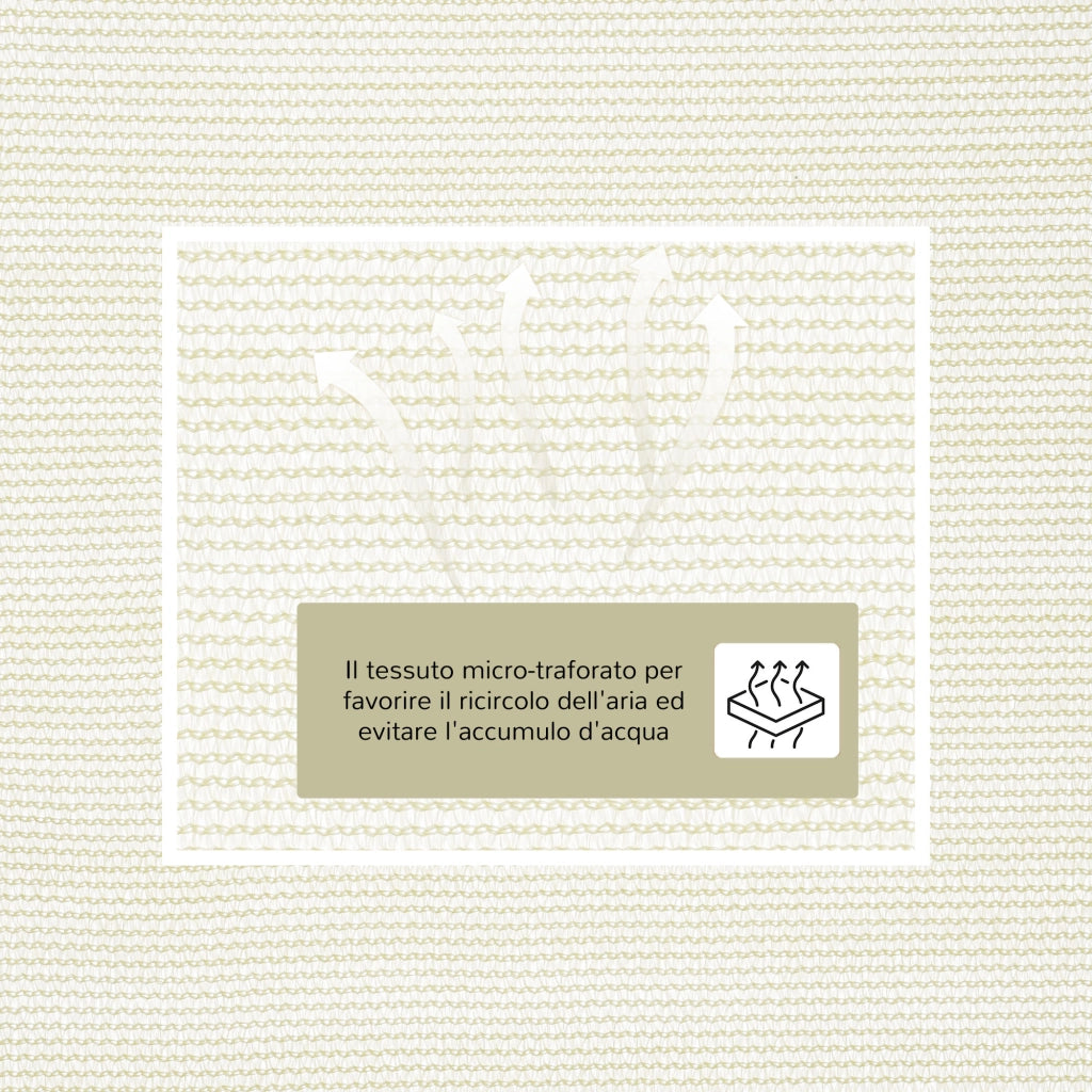 EasyComfort Tenda Tendone parasole triangolare (colore: crema, dimensione: 6x6x6m)