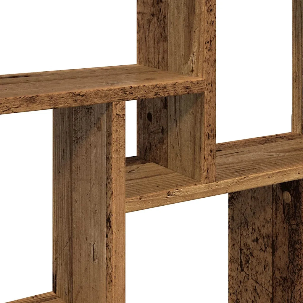 Mensola a Muro a Cubo Legno Antico 78x15x93cm Legno Multistrato