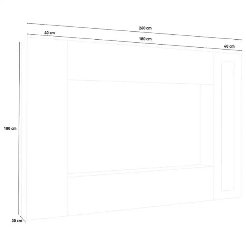 Parete attrezzata soggiorno porta TV pensile sospeso 2 vetrine Joy Frame
