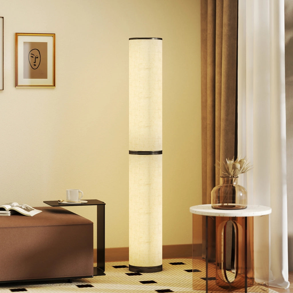 Lampada da Terra con Telecomando e Regolazione Temperatura ¨C zephmum ¨C 3000-6000K, Tessuto, ?20x135 cm, Beige