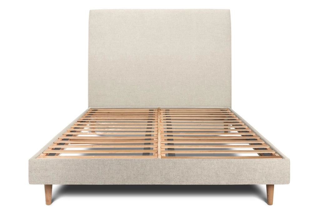Letto 160x200 cm con testata imbottita - Tessuto Tela opaca