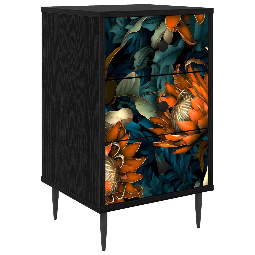 Armadio da Notte LOCHEM Rovere Nero 36 x 33 x 61 cm 8007311
