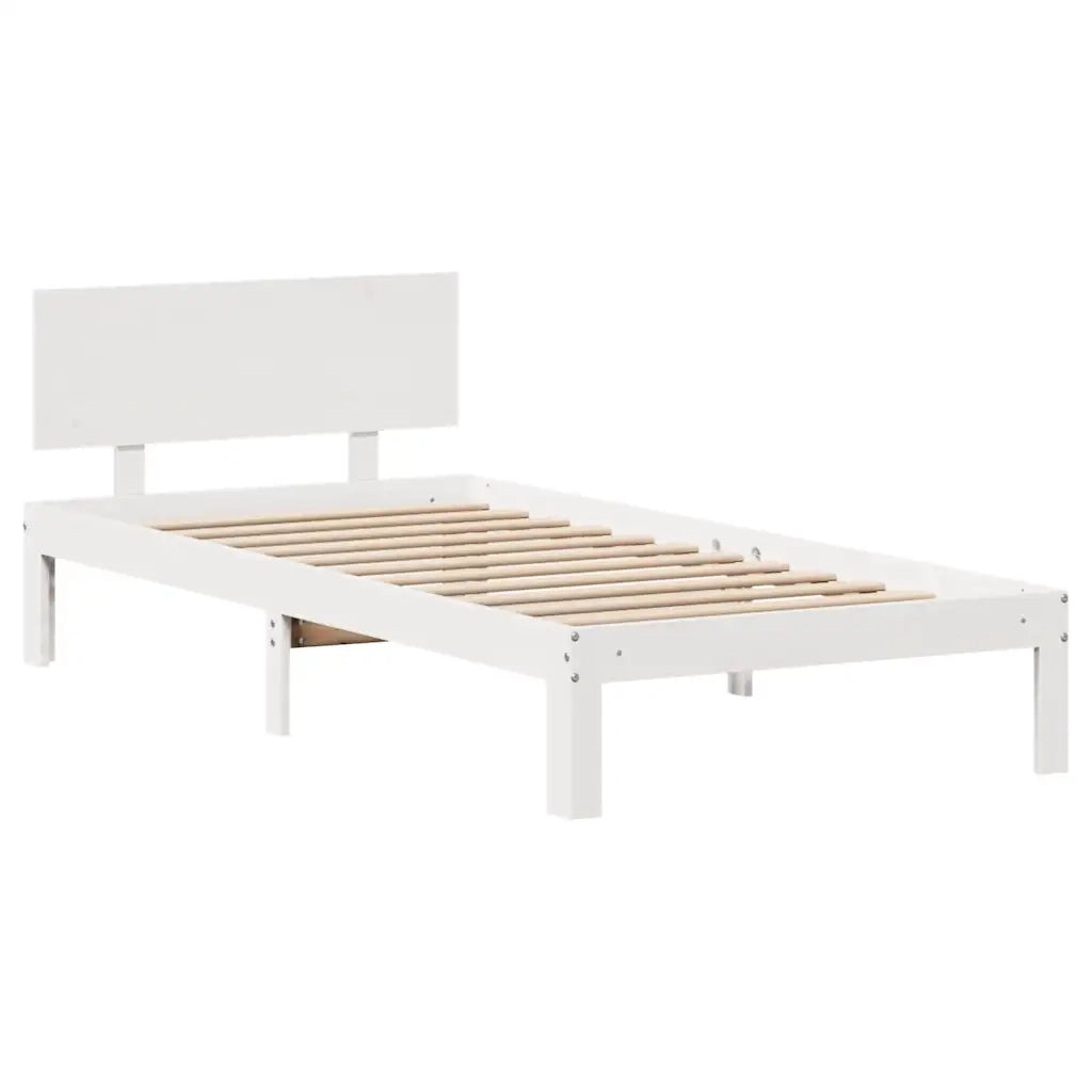 vidaXL Giroletto con Cassetti Bianco 90x200 cm Legno Massello di Pino