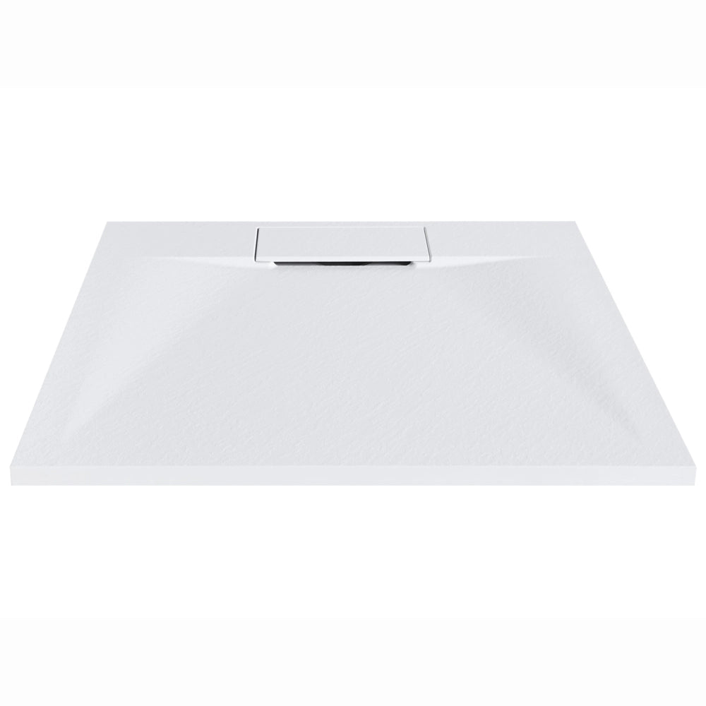 Piatto doccia con scarico bianco SMC 90 x 90 x 3 cm effetto pietra naturale minimalista
