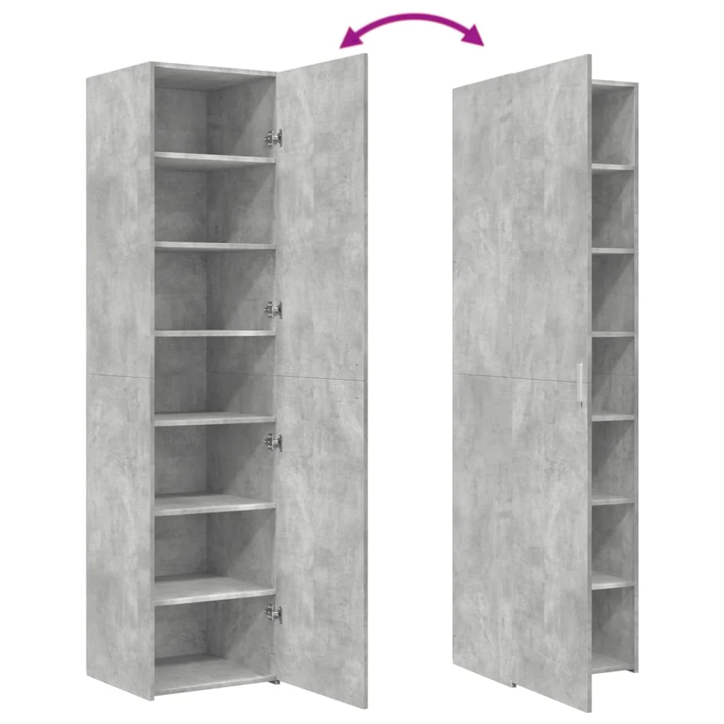 Buffet credenza cassettiera mobiletto mobile contenitore organizer cucina soggiorno salotto alto 45 x 42,5 x 185 cm legno ingegnerizzato grigio 02_0034444