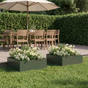 Vaso da giardino 2 pz Verde Oliva 40 x 40 x 20 cm 8004987