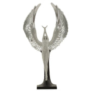 Scultura Fenice, Argento, Poliresina, 26x9x48 cm