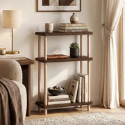 Scaffale da Terra Multiuso Nampernu a 3 Piani 62 x 40 x 18 cm - Effetto Noce [en.casa]