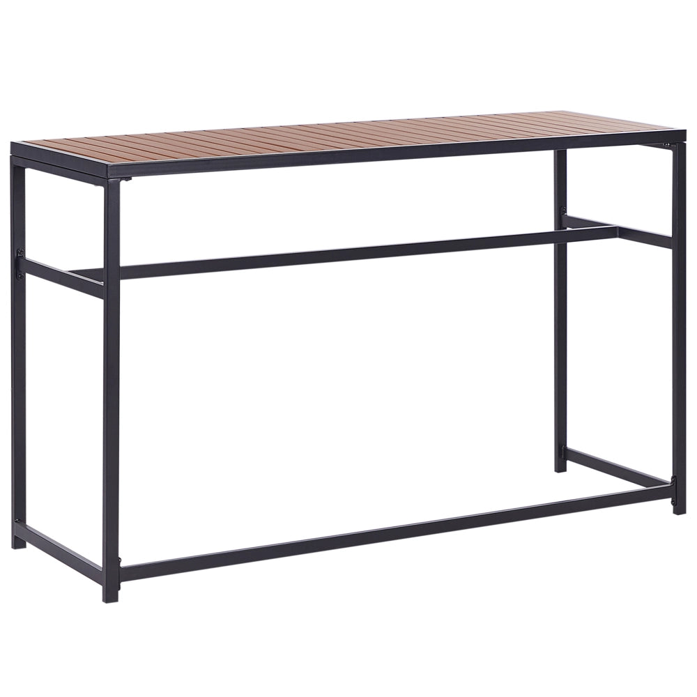 Tavolo da pranzo moderno da giardino in acciaio e polipropilene nero 150 x 50 cm per interni ed esterni