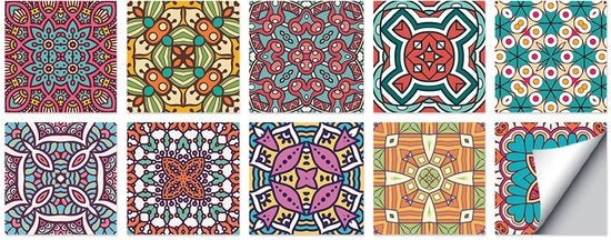 Set di 10 adesivi per pavimento autoadesivi 15 x 15 cm decorazione per pavimento adesivi per parete per uso domestico, idonei per bagno, impermeabili in PVC, decorazione per parete in PVC olio-resistente, adatti per soggiorno, cucina, bagno, decorazione.