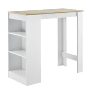 Tavolo alto da bar con contenitore tavolo da bistrot 110 cm bianco e rovere 03_0006188