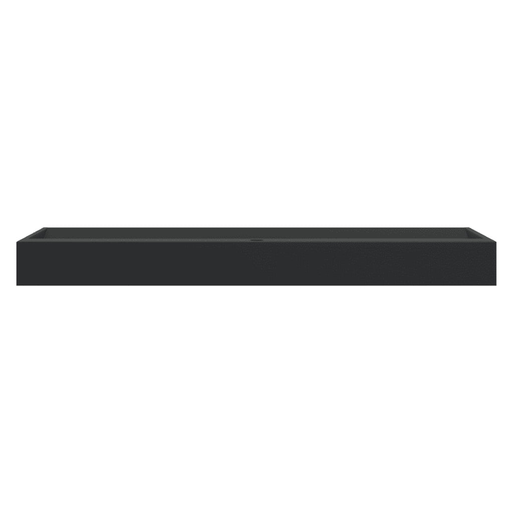 Lavandino-Lavabo 120x46x11 cm Blocco in Marmo/Minerale Nero Opaco