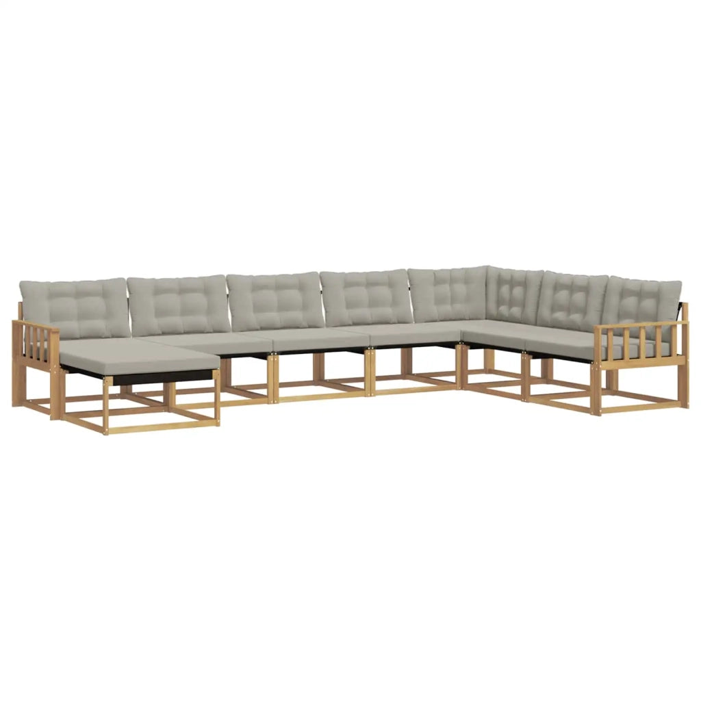 Set di divani da esterno 8 pcs Bianco e Grigio Chiaro