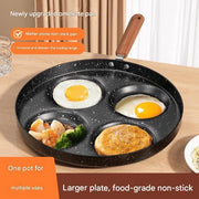 Pannetto per pancake, padella per uova, pannetto per pancake con quattro fori, padella antiscivolo, padella per uova e hamburger con quattro fori, padella antiscivolo per crêpe per uso a gas