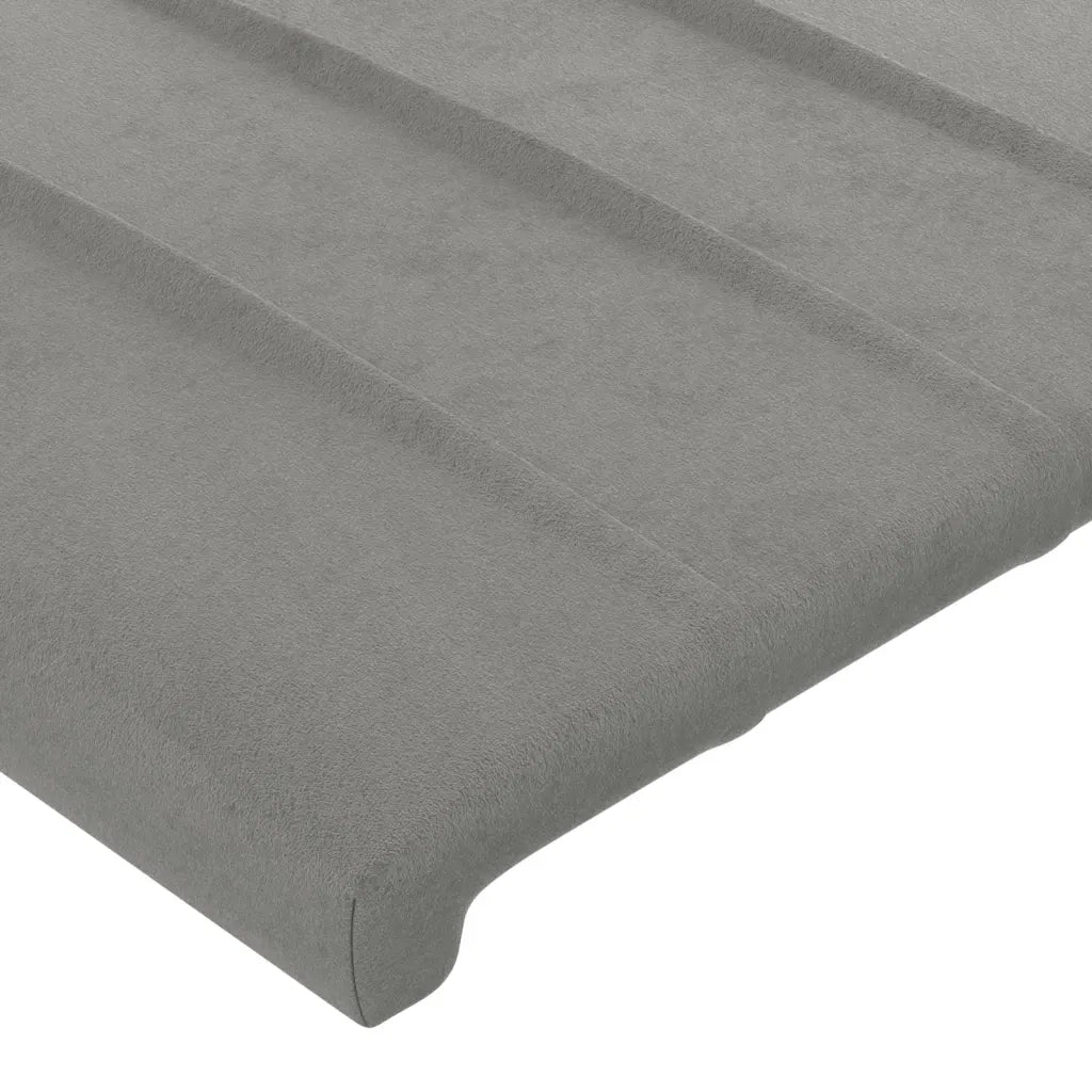 Testiera ad Orecchio-Testata con Orecchie Grigio Chiaro 103x16x118/128 cm in Velluto 581212