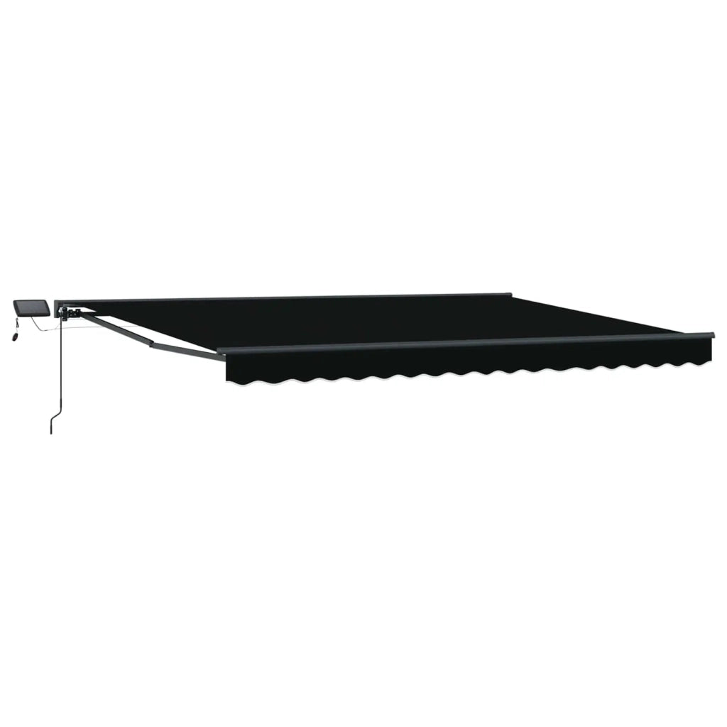 Cornice per Tenda Manuale con LED Nero e antracite 4 × 3 m