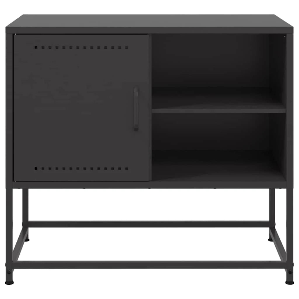 Mobile TV multimediale mensola TV credenza TV adatto per sala da pranzo soggiorno camera da letto 68 x 39 x 60,5 cm acciaio nero 02_0026163