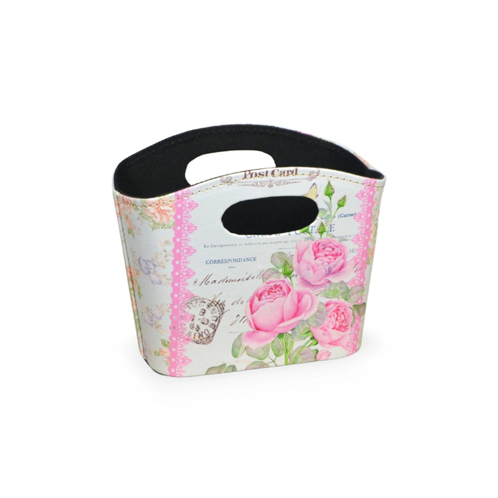 Borsette Flowers con manici fantasia rosa set 3 cm 19,5 x 8,5 x h 15,5