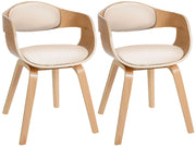 Set di 2 sedie Kingston in finta pelle Natura/crema