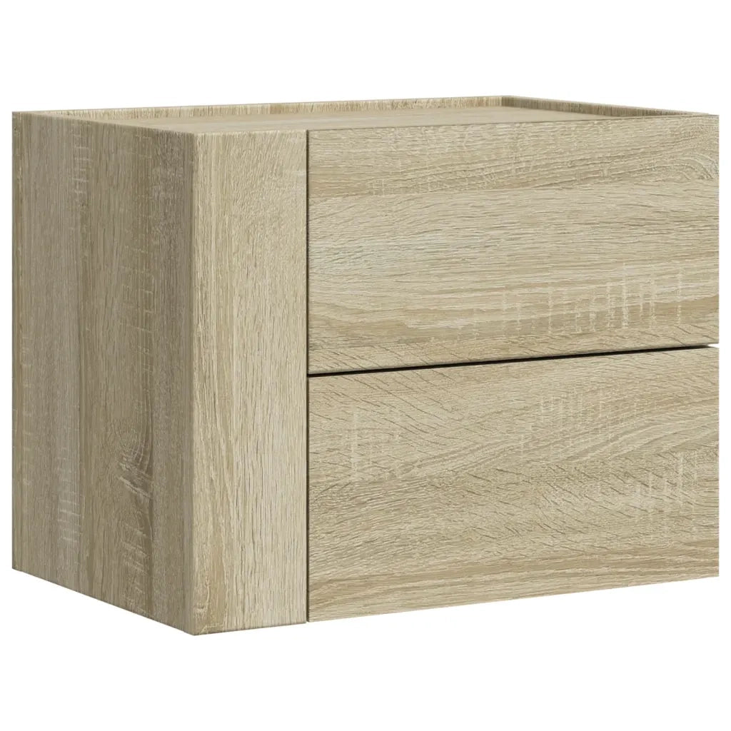 Comodini a Muro 2 pz-Set di 2 Tavolino da notte Rovere Sonoma 45x30x35 cm 597217