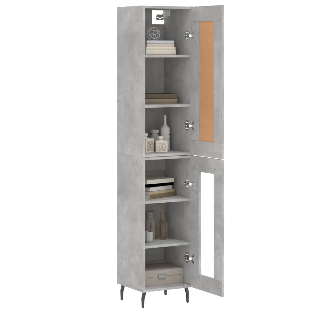 Credenza Grigio Cemento 34,5x34x180 cm in Legno Multistrato 3200405
