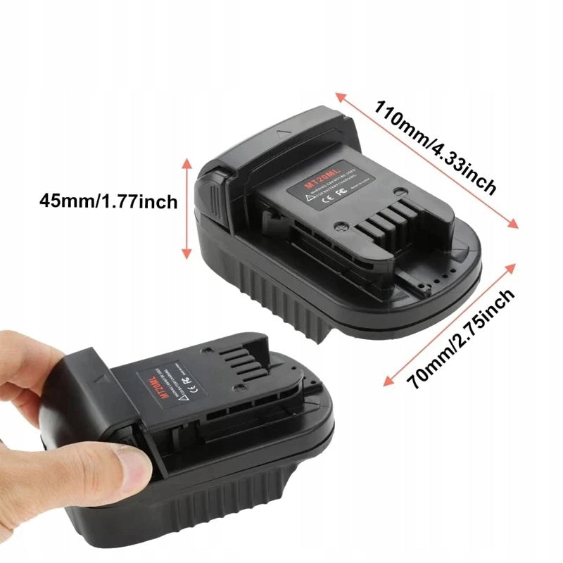 Adattatore Batteria Makita 18V a Milwaukee 18V MT20ML – Compatibile con Utensili Milwaukee 18V | Alta Qualità e Durata