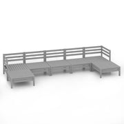 Set di mobili da giardino mobili da esterno 7 pezzi legno di pino massiccio grigio 02_0017431