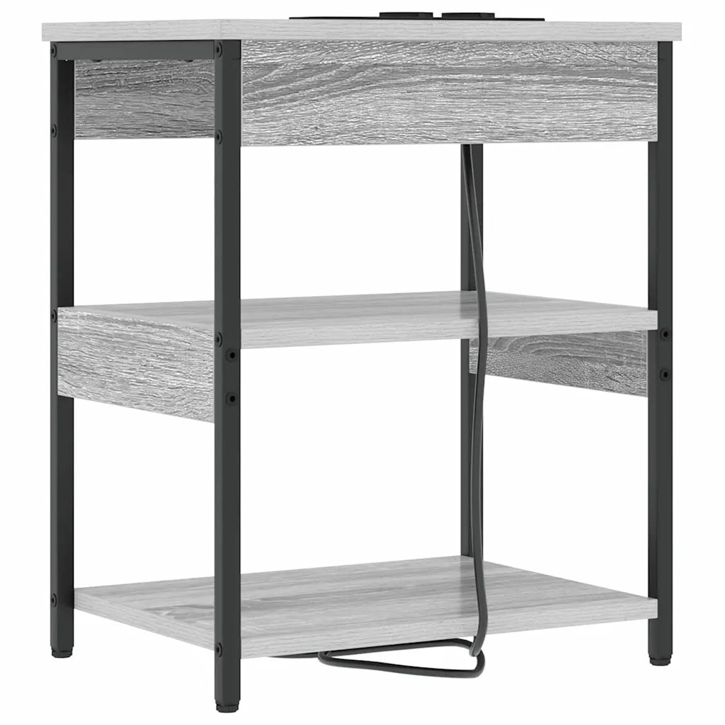 vidaXL Mobiletti da Notte 2 pcs Grigio sonoma 41 x 31 x 51 cm