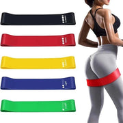 Cinturini di allenamento - 5 pezzi elastici con guida di allenamento in lattice naturale per allenamento di forza, Pilates, bodybuilding, yoga - inclusivo contenuto HTML.