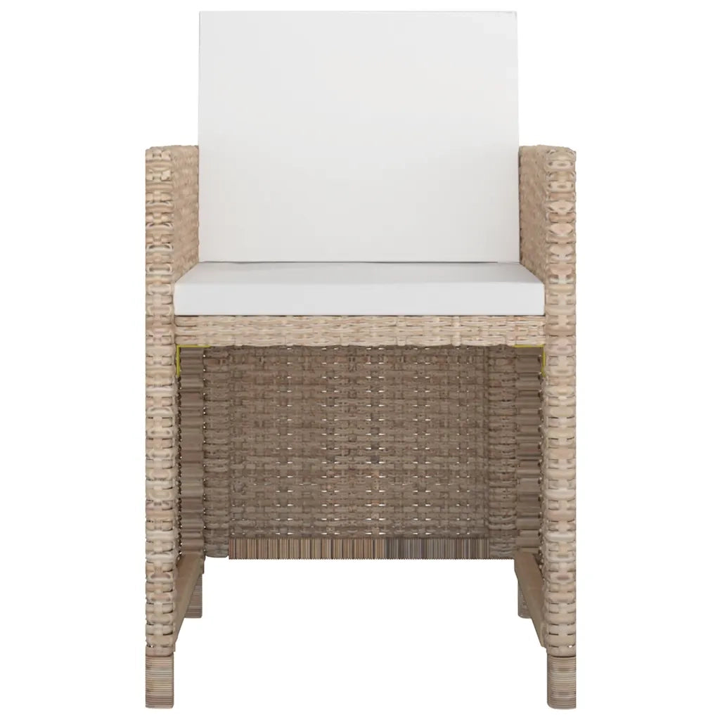 Set da Pranzo da Giardino 13 pz con Cuscini in Polyrattan Beige cod mxl 35534