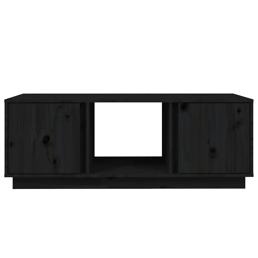 Tavolino da salotto | Tavolino da caff¨¨ | Tavolino da Soggiorno Nero 110x50x40 cm Legno Massello di Pino
