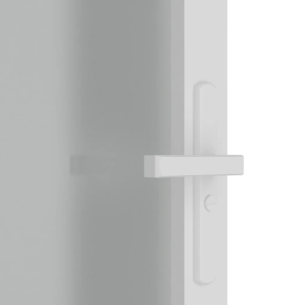 Porta Interna 76x201,5 cm Bianco Opaco Vetro e Alluminio 350576