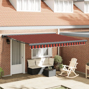 vidaXL Tenda Sole Retrattile Arancione Marrone 4x3m Tessuto Alluminio