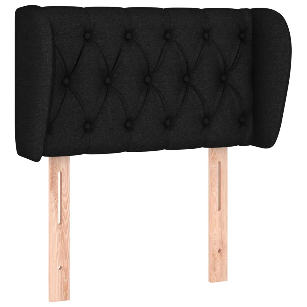 Testiera | Testata ad Orecchio Nera 83 x 23 x 78/88 cm in Tessuto