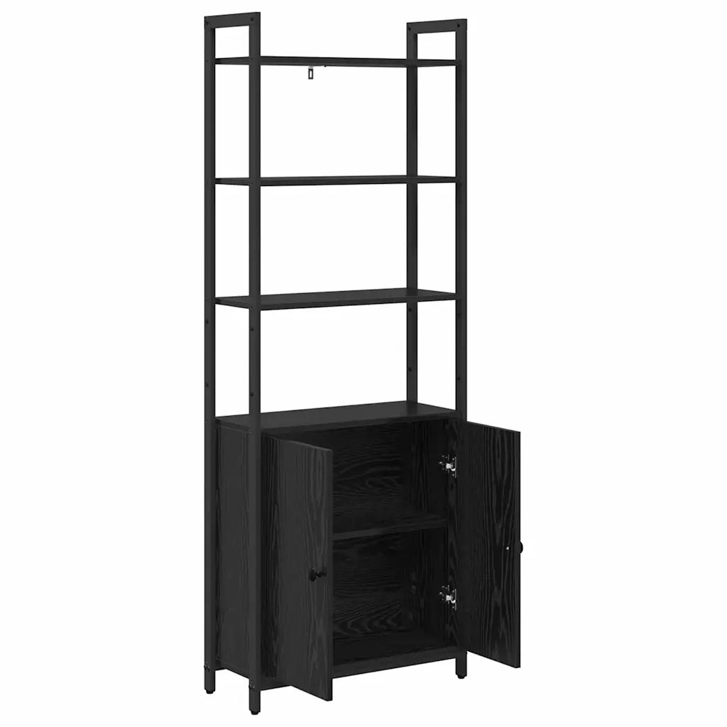 Armadio per Libri Rovere Nero 60 x 24 x 161 cm 883856