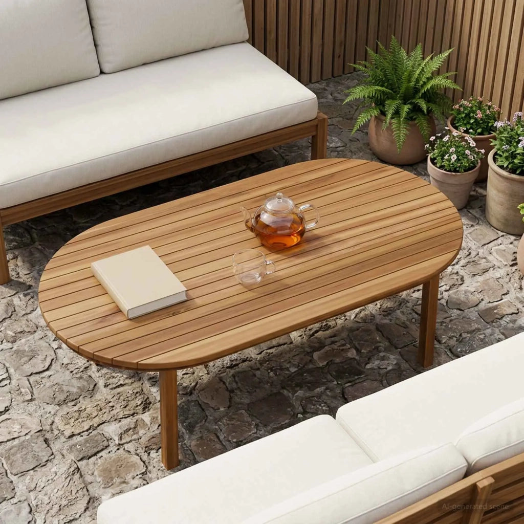 Piano del tavolo 110 x 55 x 3,5 cm Ovale Legno di teak solido 42033163