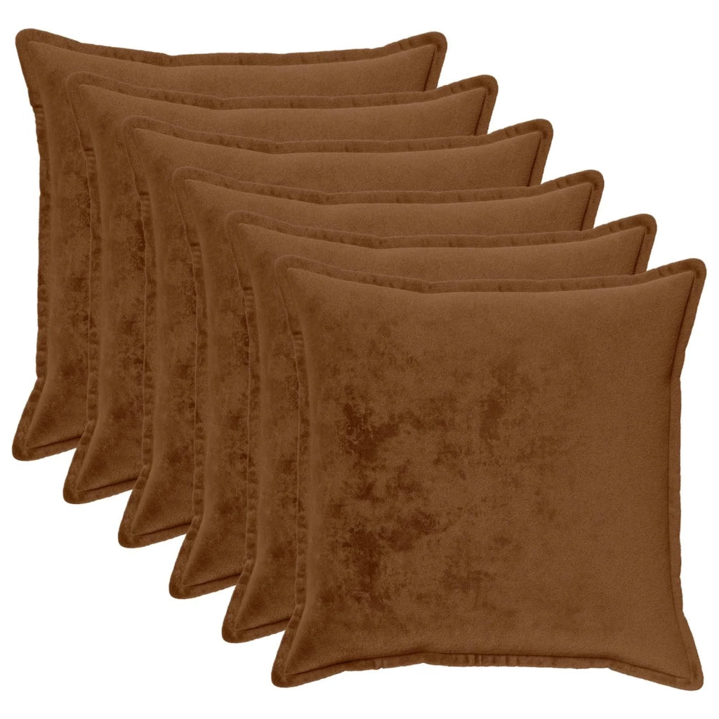 Federa 6 pz HOUTEN Marrone Chiaro 55 x 55 cm Flanella 920594