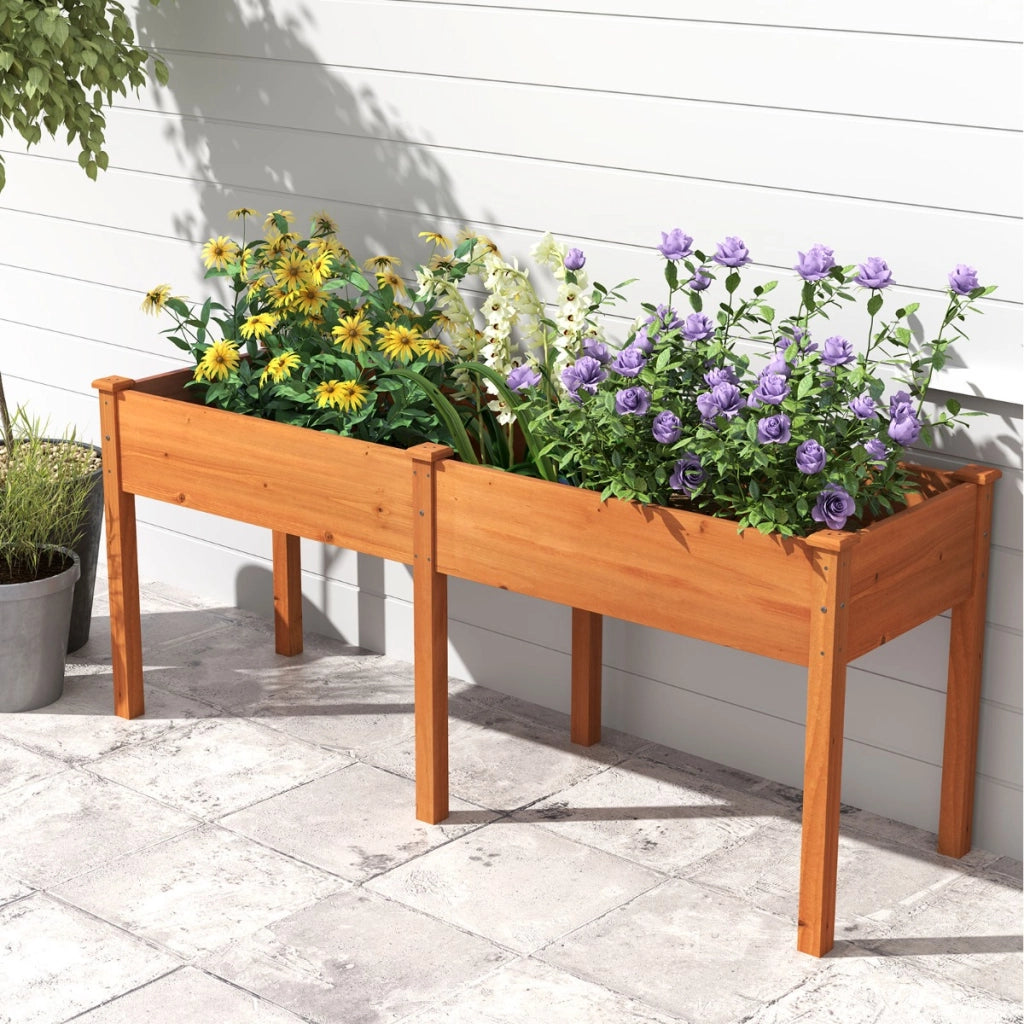 Fioriera rialzata con pannello divisore fori di drenaggio per giardinaggio per giardino, Fioriera da giardino rialzata balcone Giallo-Fioriere