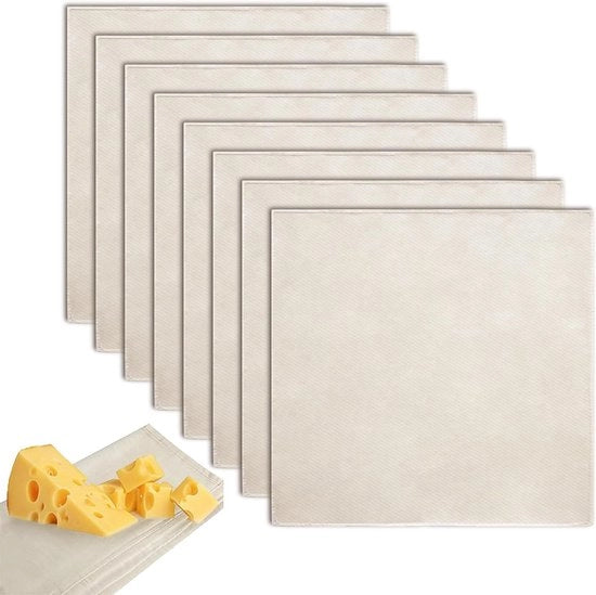Set di seta in cotone 8 pezzi per filtrare latte e alimenti - Riciclabile e ideale aiuto in cucina